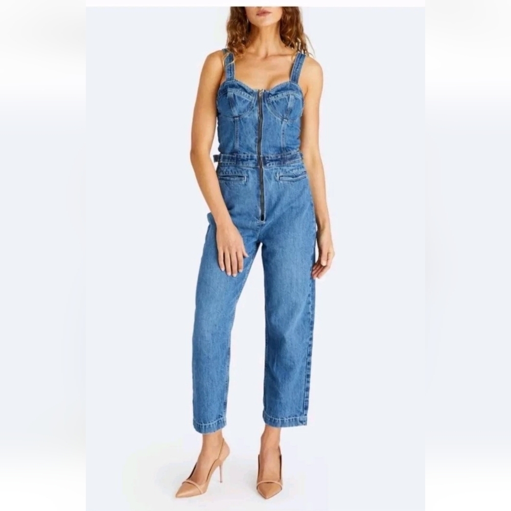 ETICA Darla Denim Bustier Jumpsuit XS